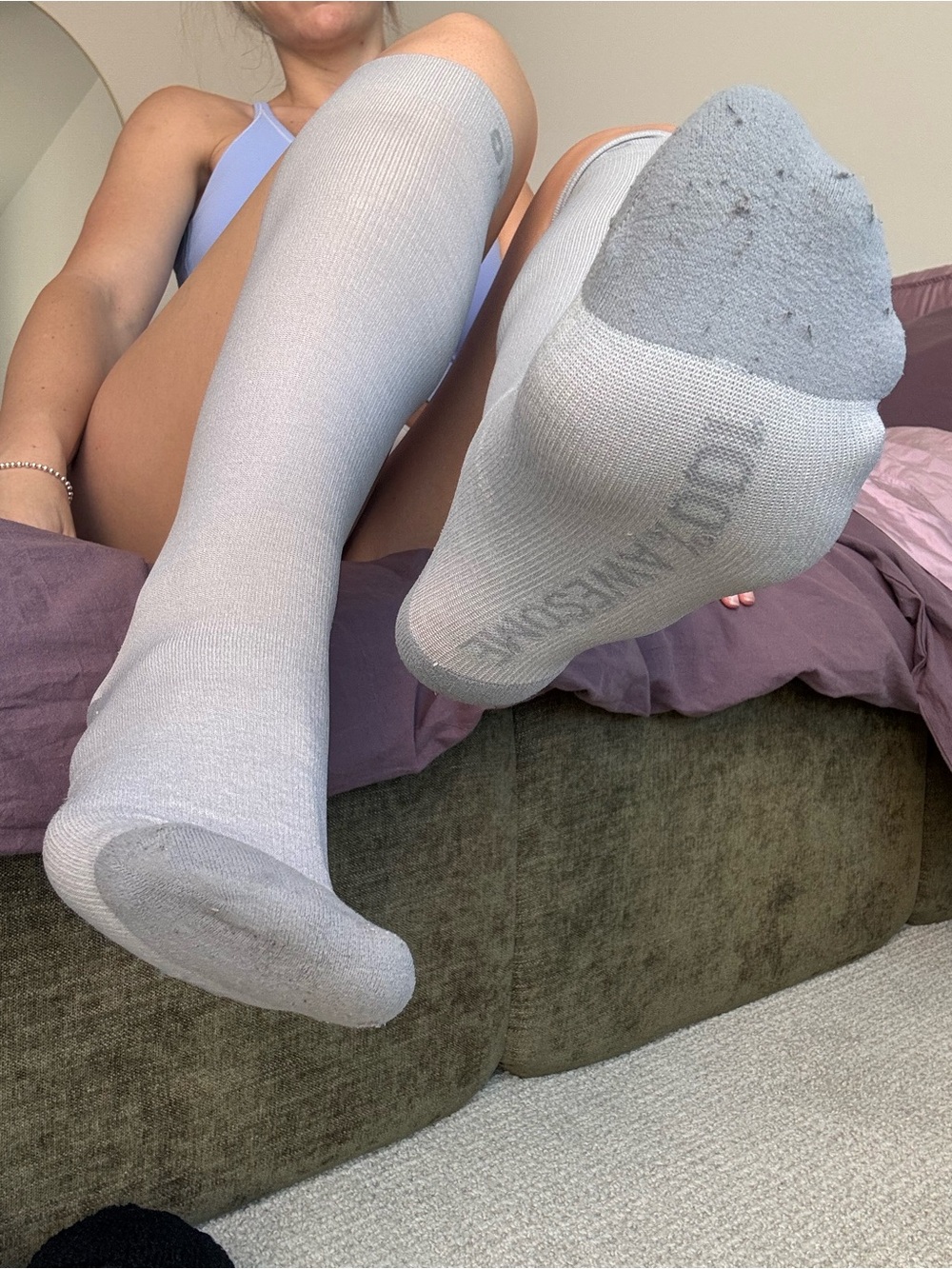 Light Gray compression socks women’s size 10